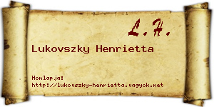 Lukovszky Henrietta névjegykártya